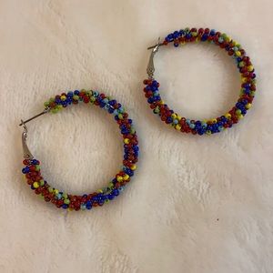 Beautiful Beaded hoop earrings